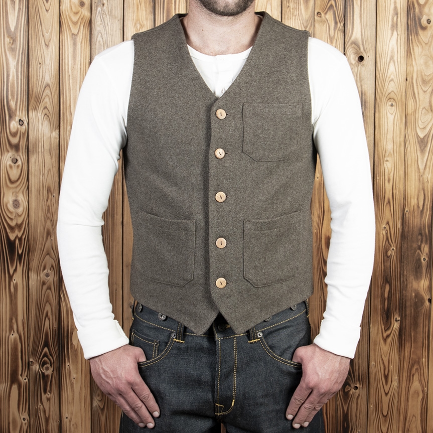GILET HOMME VINTAGE Gilet r tro Pike brothers 1937 Roamer en laine