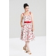 Robe rockabilly blanche motif cerises.