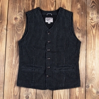 Gilet vintage noir rayé Pike Brothers.