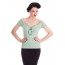 Top pin-up vert menthe à pois.