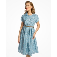 Robe vintage bleue à fleurs Lindy Bop.