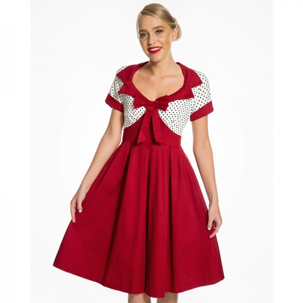 ROBE PIN UP LINDY BOP Robe pin up vintage rouge pois Lindy bop