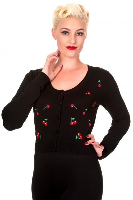 Gilet femme rockabilly motif cerises - Banned Apparel