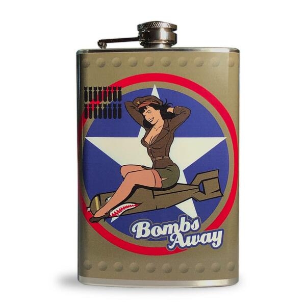 Flasque à alcool vintage Bettie Page US Army.