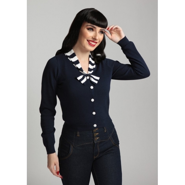 Cardigan pin-up rétro Collectif style marin.