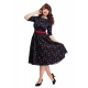 Robe pin-up rockabilly noire à cerises Colletif clothing.