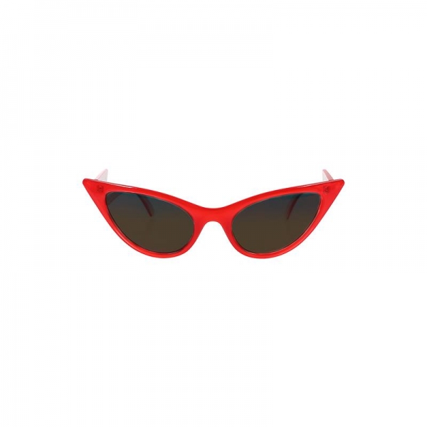 Lunettes de soleil pin-up cat eye rouge.