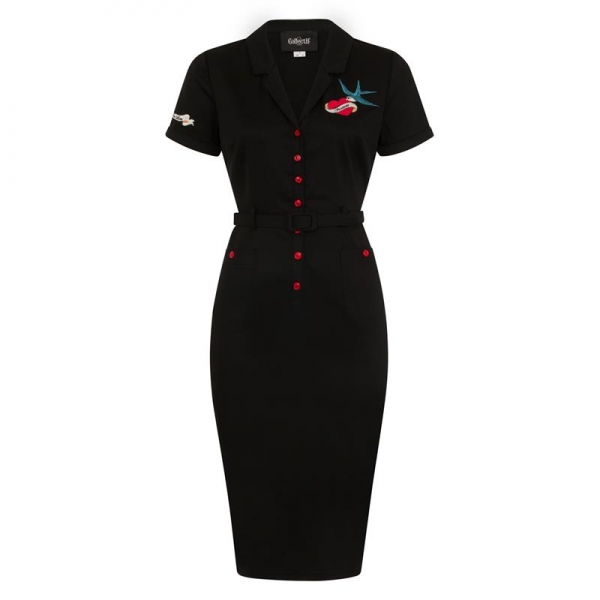 Robe pin-up hirondelles rockabilly Collectif clothing.