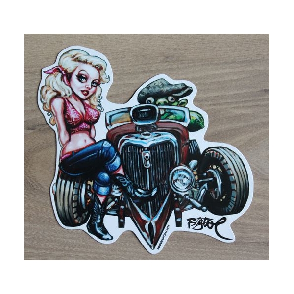 Sticker Pin-up hot-rod par Big Toe.