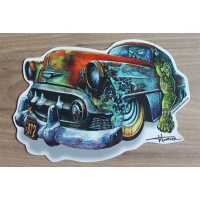 Sticker old kustom car.