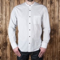 Chemise vintage Pike Brothers Blanche rayée gris.