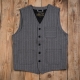 Gilet homme vintage gris rayé.