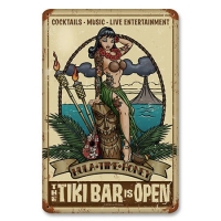 Plaque métal tiki bar