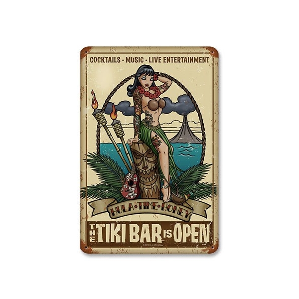 Plaque métal tiki bar