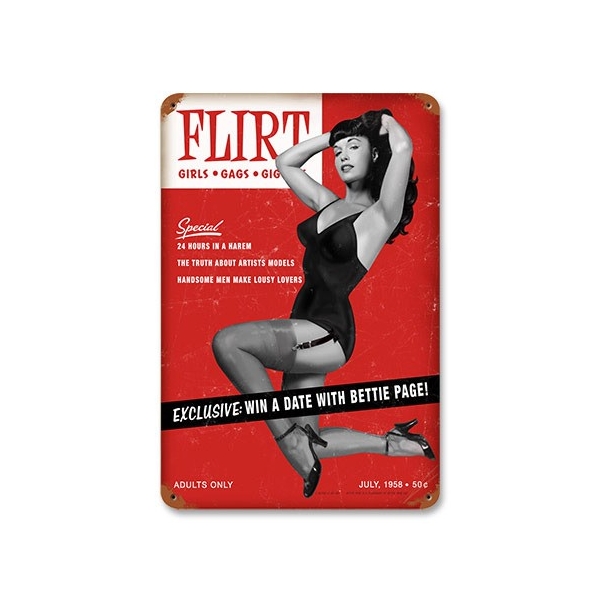 Plaque métal retro Bettie Page