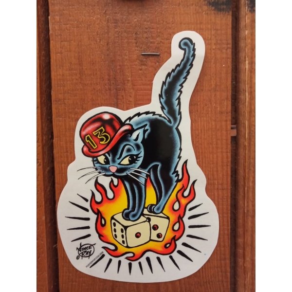 Sticker chat rockabilly Vince Ray.