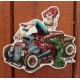 Sticker pin-up monster hot-rod.