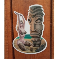 Sticker pin-up tiki.