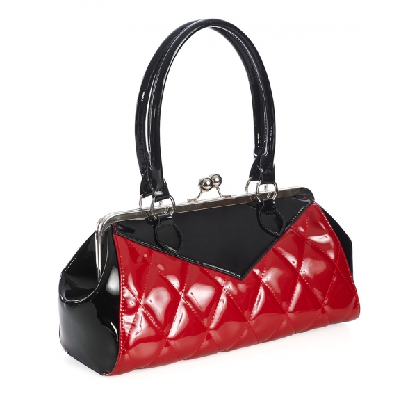 sac pin-up rétro rouge et noir vernis Banned Apparel style rockabilly