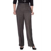 Pantalon Femme Rétro Taille Haute Gris – Style Pin-Up Années 50