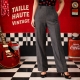 Pantalon Femme Rétro Taille Haute Gris – Style Pin-Up Années 50