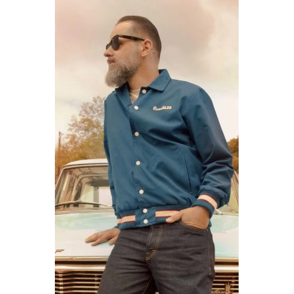Veste College Jacket Bleue Vintage Homme – Rumble59 Style Rockabilly 50s