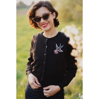 cardigan hirondelle rockabilly