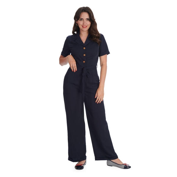 Combinaison Pin-Up Rétro Navy – Banned Apparel