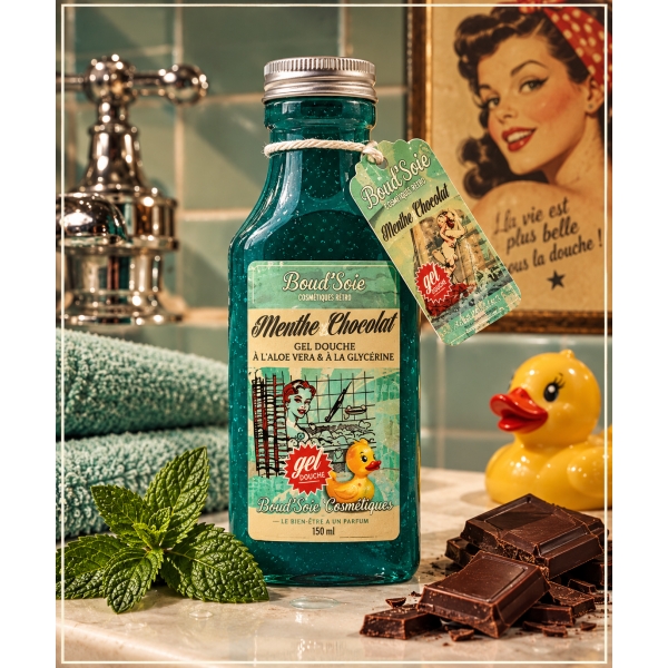 Gel Douche rétro Menthe & Chocolat – Boud’Soie