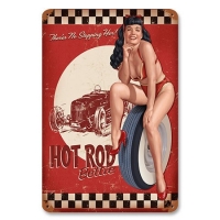 Plaque métal hot-rod Bettie Page