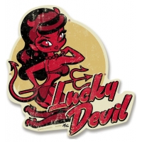 Plaque métal Lucky Devil.
