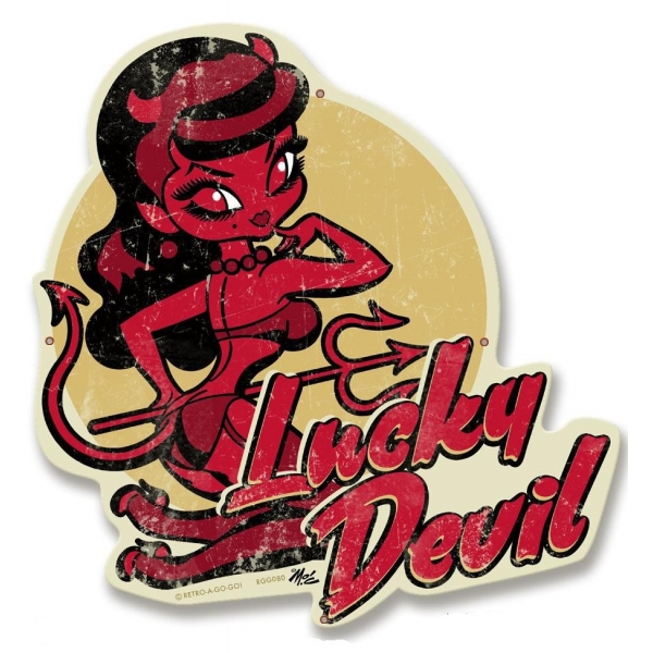 Plaque métal Lucky Devil.